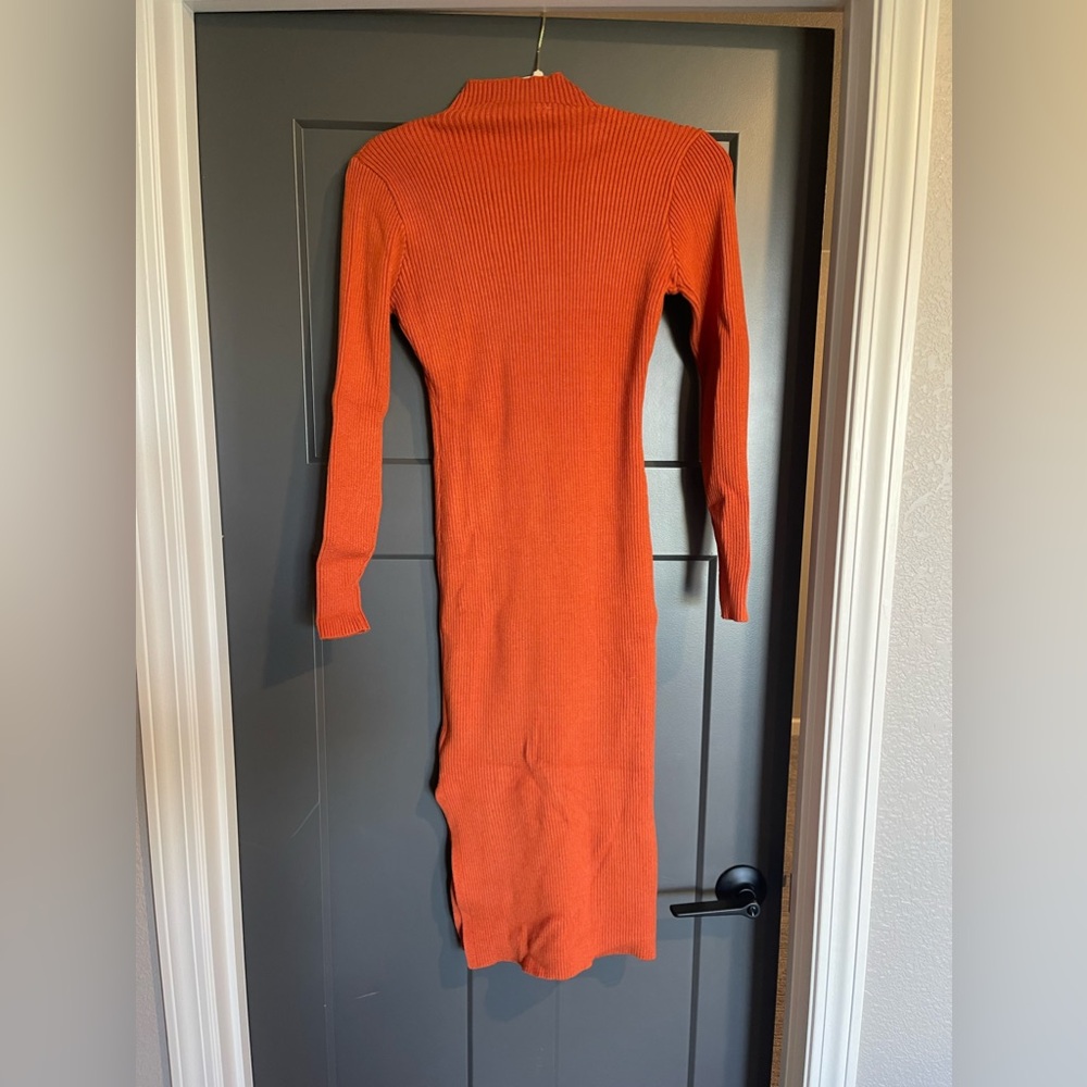 Orange sweater dress